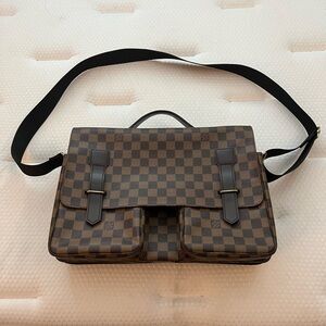 Checkered Brown Men's Bag